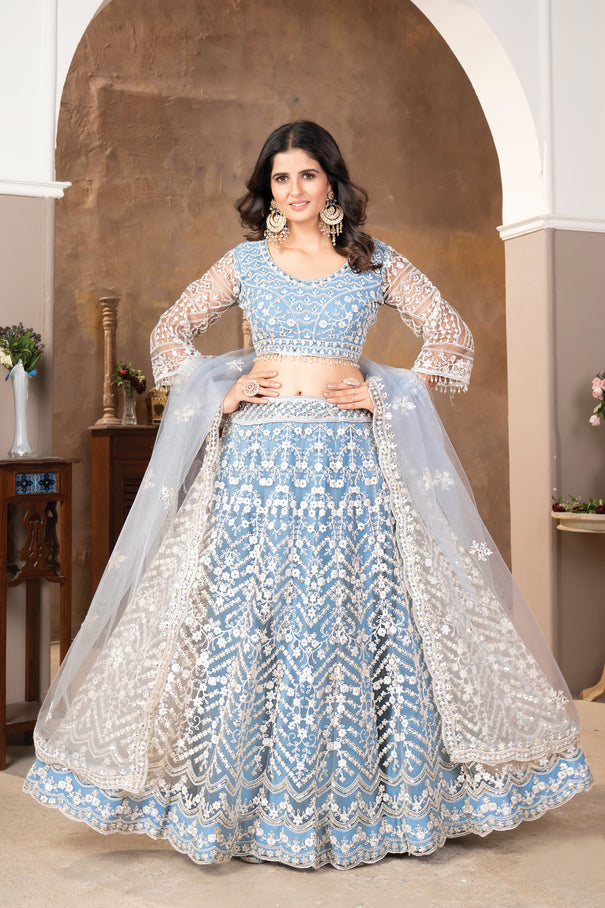 Embellished with Heavy Sequins and Coding Work Lehenga