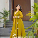 Pure Fox Georgette With Heavy Butter Cotton Gown