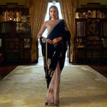 sequins With thread Dori work With velvet And Net Saree