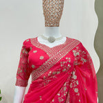 Tibby Silk And Thred & Sequnce work Saree