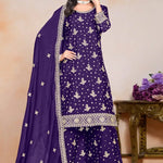 Chinon With Embroidery Sequence Design Work suit and sarara