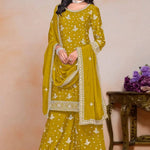 Chinon With Embroidery Sequence Design Work suit and sarara